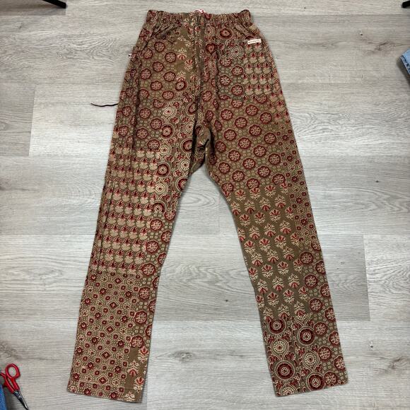 Dr. Collectors P23 Ajrakh Coffee Print A Pants Women's Medium Boho Indie - Picture 3 of 14
